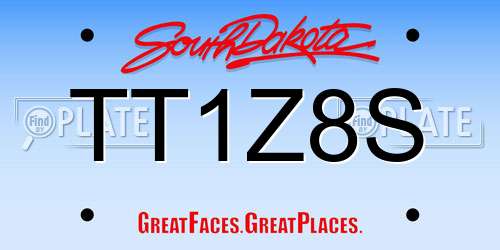 TT1Z8S South Dakota License Plate
