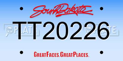 TT20226 South Dakota License Plate