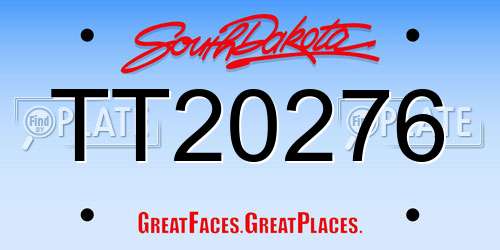 TT20276 South Dakota License Plate
