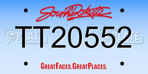 TT20552 South Dakota License Plate