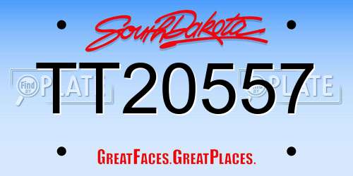 TT20557 South Dakota License Plate