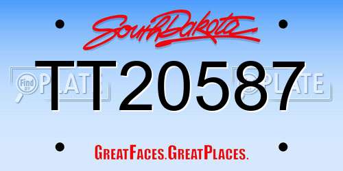 TT20587 South Dakota License Plate