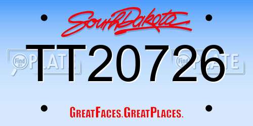 TT20726 South Dakota License Plate