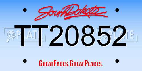 TT20852 South Dakota License Plate