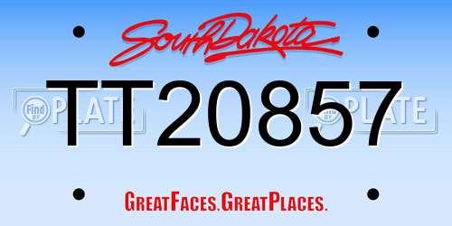 TT20857 South Dakota License Plate