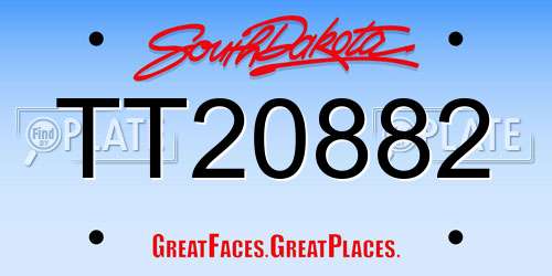 TT20882 South Dakota License Plate