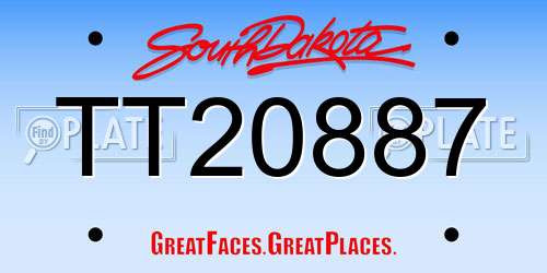 TT20887 South Dakota License Plate