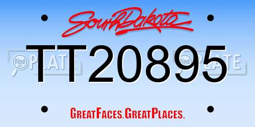 TT20895 South Dakota License Plate