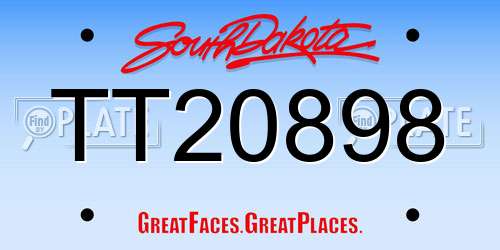 TT20898 South Dakota License Plate