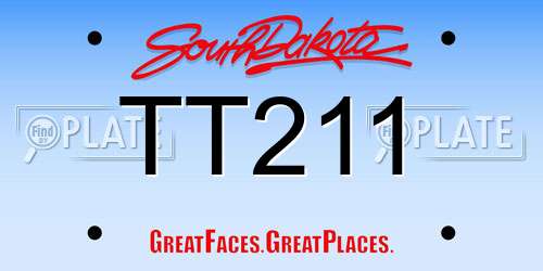 TT211 South Dakota License Plate