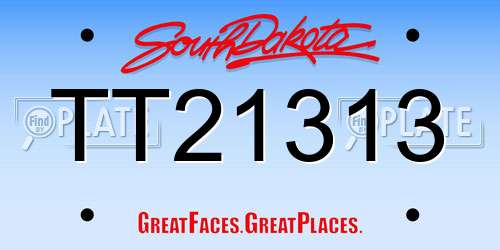 TT21313 South Dakota License Plate