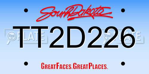 TT2D226 South Dakota License Plate