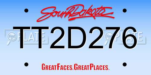 TT2D276 South Dakota License Plate