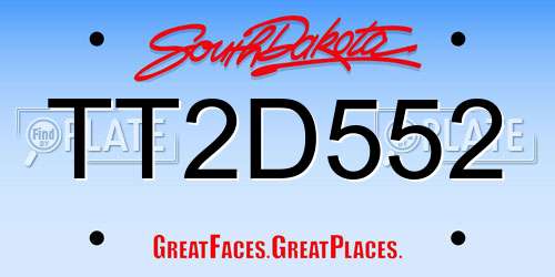 TT2D552 South Dakota License Plate