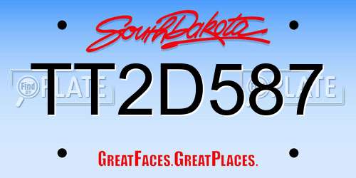 TT2D587 South Dakota License Plate