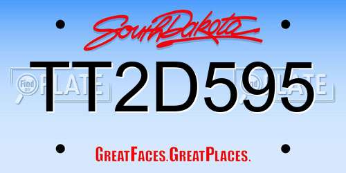 TT2D595 South Dakota License Plate