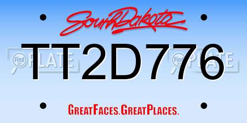 TT2D776 South Dakota License Plate