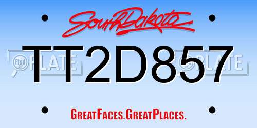 TT2D857 South Dakota License Plate