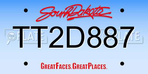 TT2D887 South Dakota License Plate