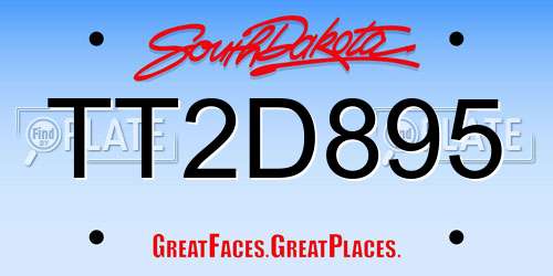 TT2D895 South Dakota License Plate