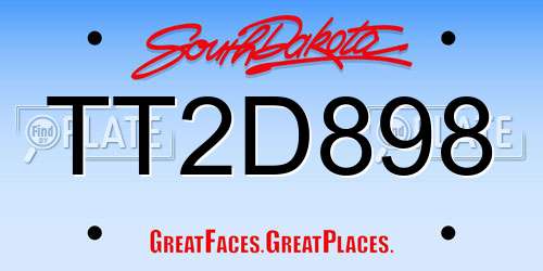 TT2D898 South Dakota License Plate