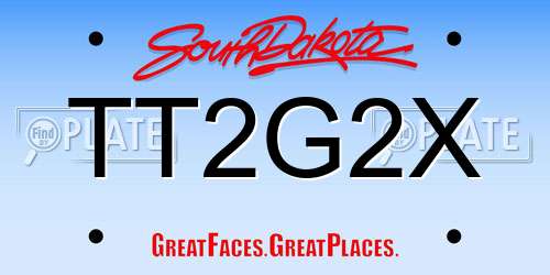 TT2G2X South Dakota License Plate