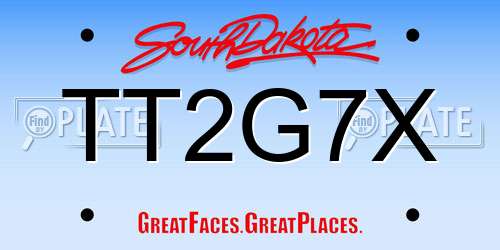 TT2G7X South Dakota License Plate