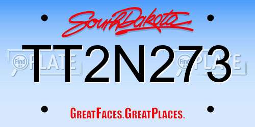 TT2N273 South Dakota License Plate