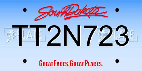 TT2N723 South Dakota License Plate