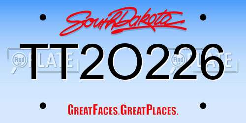 TT2O226 South Dakota License Plate