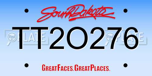 TT2O276 South Dakota License Plate