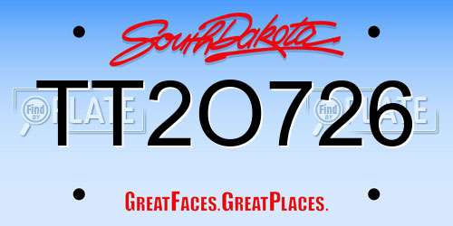 TT2O726 South Dakota License Plate