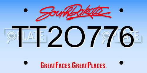 TT2O776 South Dakota License Plate