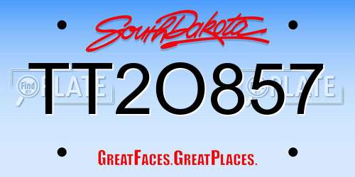 TT2O857 South Dakota License Plate