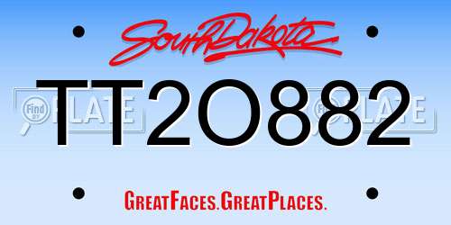 TT2O882 South Dakota License Plate