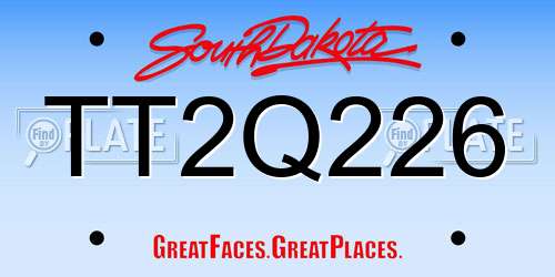 TT2Q226 South Dakota License Plate
