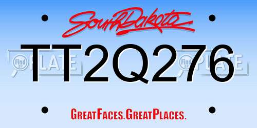TT2Q276 South Dakota License Plate