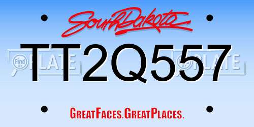 TT2Q557 South Dakota License Plate
