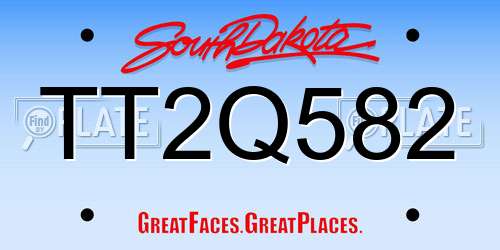TT2Q582 South Dakota License Plate