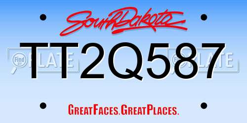TT2Q587 South Dakota License Plate