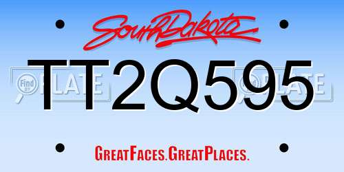 TT2Q595 South Dakota License Plate