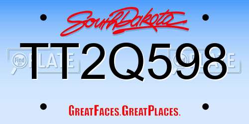 TT2Q598 South Dakota License Plate