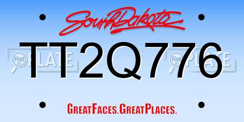 TT2Q776 South Dakota License Plate