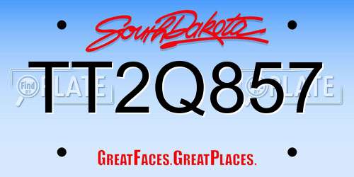 TT2Q857 South Dakota License Plate