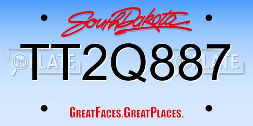 TT2Q887 South Dakota License Plate