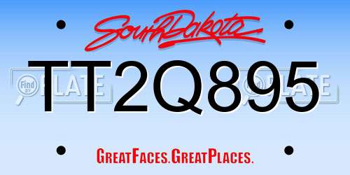 TT2Q895 South Dakota License Plate