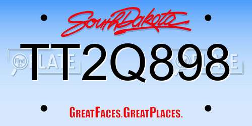 TT2Q898 South Dakota License Plate
