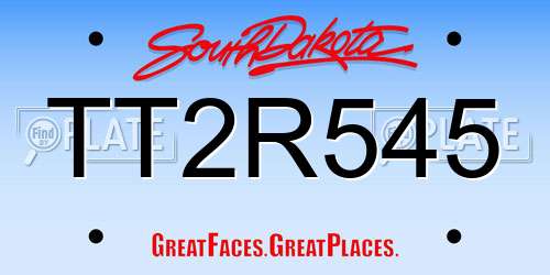 TT2R545 South Dakota License Plate