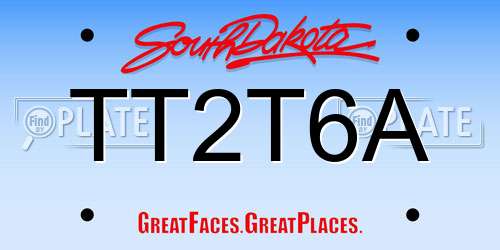 TT2T6A South Dakota License Plate