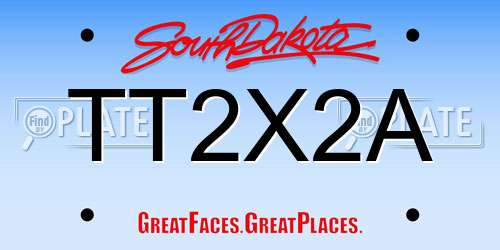 TT2X2A South Dakota License Plate